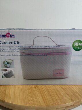 Spectra Pink White Breast Milk Insulated Cooler Kit Bottles Ice Pack MM011565